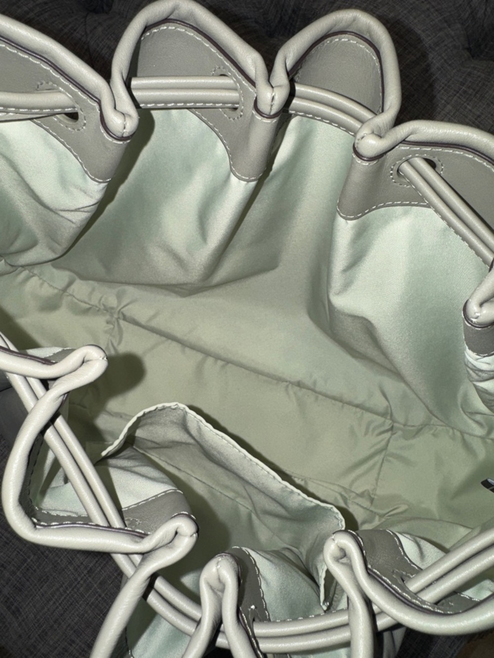 Kate Spade Bag Pinch Smooth Leather Quiet Luxury Shoulder Bag Oyster Shell Green - Picture 14 of 17